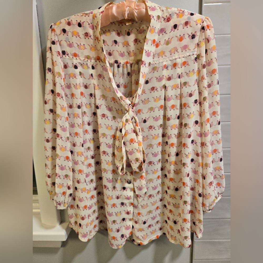 Under Skies Elephant Blouse from Anthropologie
